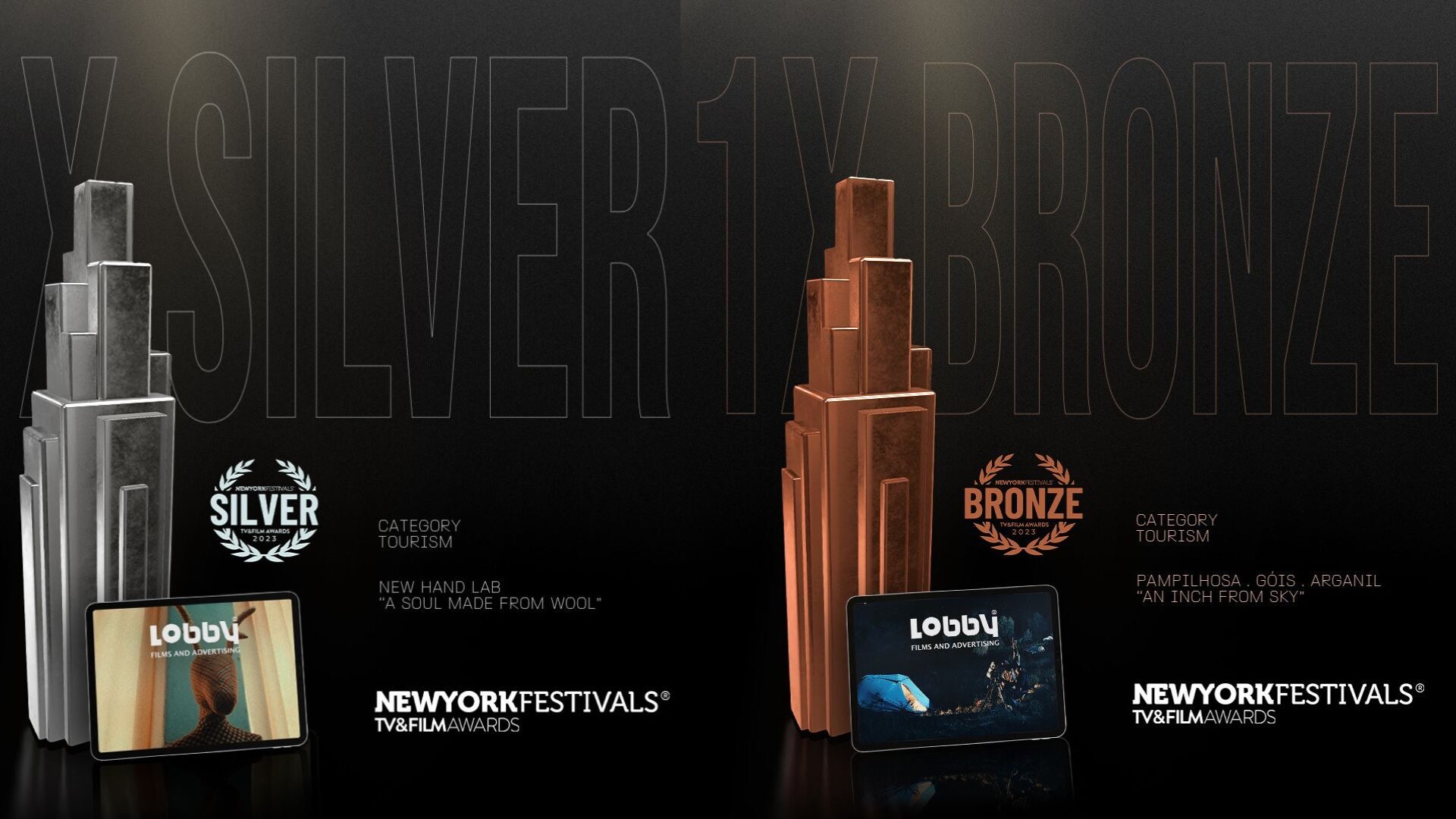 Vem prata e bronze dos NY Festivals para a Lobby