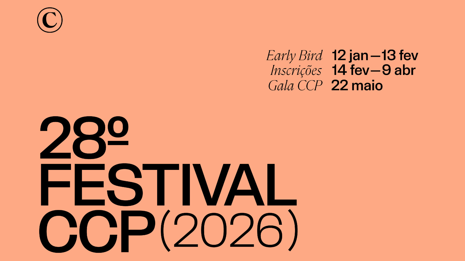 Vão arrancar as inscrições para o 28º Festival CCP